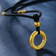 萬(wàn)人搶正品純真沙金平安扣吊墜男女款一生所愛(ài)黃金色金箍項鏈送禮 平安順遂(如意金箍+掛繩.) 4.872克(僅剩9個(gè))