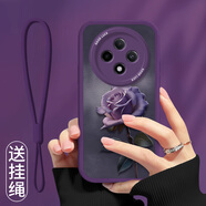 屹川 適用oppoa3/pro手機殼 OPPOA3活力版全包防摔網(wǎng)紅新款皮紋硅膠軟殼望舒金蓮女款 【暗紫色】霧霾玫瑰-贈保護膜+掛繩 oppoa3pro