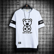 回圖短袖t恤男夏季衣服男裝寬松純棉休閑送禮物運動高端復(fù)古涼感T體恤 6261白色 XL