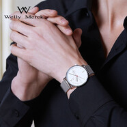 welly merck威利默克手表男士手表簡(jiǎn)約輕奢帶日歷超薄男表時(shí)尚石英WM學(xué)生運(yùn)動(dòng) 男士手表-WM-004M.2