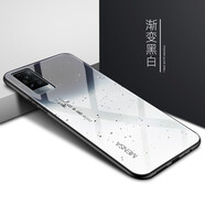 哲勒（ZHELE） vivos9手機殼vivos9e防摔玻璃漸變個(gè)性創(chuàng  )意硅膠全包邊5G男女保護套 vivos9e-玻璃殼【漸變黑白】配膜