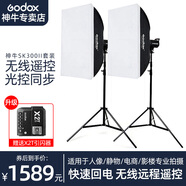 神牛（Godox） sk400ii二代攝影燈400w影室專業(yè)閃光燈人像服裝靜物拍照燈影棚器材燈套裝 【套裝3】SK300II【兩燈套裝】 佳能版