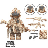 F 方橙 FORANGE中國軍事積木人仔WM6147空勤團雪豹海豹突擊隊阿爾法拼裝玩具 WM2439  突擊隊