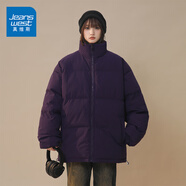 真維斯（JEANSWEST）棉服女2024新款冬季新款寬松立領(lǐng)加厚保暖情侶面包服棉襖外套女生 暗紫 純色 3XL