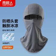 南極人冰絲防曬面罩男夏季網(wǎng)眼透氣防曬頭套彈力護(hù)頸全臉涼感騎行面罩女 煙灰色 均碼