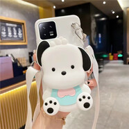 領(lǐng)悍 立體帕恰狗零錢(qián)包蘋(píng)果Apple iphone手機殼青蛙卡通可愛(ài)公仔保護套全包軟殼防摔斜挎背包式 白殼-帕恰狗零錢(qián)包+斜挎掛繩 5.4英寸-蘋(píng)果iphone13mini