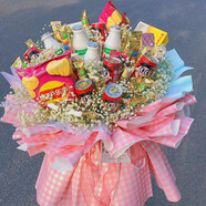 鮮花情六一兒童節同城零食旺仔果凍養樂(lè )多花束禮盒送男女朋友老婆禮物 娃哈哈旺仔零食花束 同城配送 支持預約日期