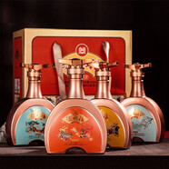 瀘州福老窖股份出品   濃香型白酒 糧食酒  52%vol 500mL 4瓶 古頌四禧 禮盒裝