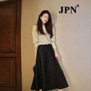 JPN香港潮牌小香名媛風(fēng)針織套裝裙女春秋新款毛衣上衣包臀半身裙兩件 毛衣+黑色半身裙 M