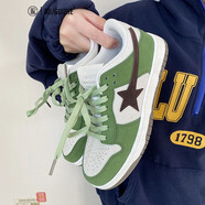 布柜者（BUGUIZHE）板鞋男2023春季新款ins超火學(xué)生運動(dòng)休閑鞋潮流百搭情侶鞋子 R001-卡其綠 41