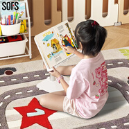 SOFS兒童書架繪本架簡易落地寶寶小書柜鐵藝幼兒置物架書本玩具收納架 可升降閱讀架