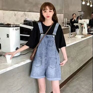 牛仔背帶裙女生中學(xué)生高中生青少女小個子牛仔背帶裙女夏季2022年新款小個子可愛日系寬松顯瘦吊帶裙 333款 S 80-90斤