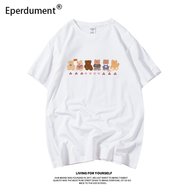 Eperdument學(xué)院風(fēng)少女休閑百搭純棉短袖t恤女寬松韓版閨蜜裝學(xué)生上衣服ins潮 白色小熊 S
