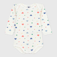 PETIT BATEAU法國小帆船童裝嬰幼兒春夏款長(cháng)袖全棉包屁衣A0EKZ 彩色愛(ài)心A0EOC01 66cm