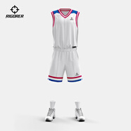 準(zhǔn)者數(shù)碼印籃球服套裝大學(xué)生比賽隊(duì)服定制團(tuán)購(gòu)全運(yùn)會(huì)同款美式球衣 白色 兒童尺碼（8XS-S）