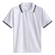 創(chuàng)衿校服短袖T恤高中生初中學(xué)生班服 黑白杠領(lǐng)兒童短袖 120CM(建議體重40-50斤)