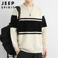 JEEP SPIRIT吉普毛衣男仿貂絨針織衫男冬季外套男士打底衫男裝保暖線衣服
