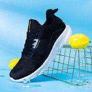 361°男鞋運動(dòng)鞋夏季新款網(wǎng)面透氣緩震輕便跑步鞋小白鞋休閑鞋跑步鞋男 曜石黑/太空灰 44