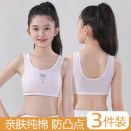 迪士尼（Disney）女童內(nèi)衣發(fā)育期小學(xué)生背心防凸點(diǎn)女孩初期文胸兒童抹胸10-14歲 [兩件裝]白色+白色 2件 均碼 L [建議60-85斤]