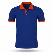 木脈  polo定制工作服定制印字印logo男女短袖POLO企業(yè)文化衫廣告衫服務(wù)員班服t恤定做diy 寶藍(lán)T橘領(lǐng) XXL