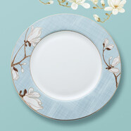 LIFEEYES 酒店擺臺餐具陶瓷碗碟菜盤(pán)西餐盤(pán)四件套金邊輕奢碗筷套裝|玉蘭花 10.5英寸平盤(pán)