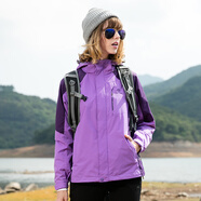 探拓（TECTOP）三合一兩件套沖鋒衣 加厚防寒保暖女戶外登山滑雪外套抓絨內(nèi)膽  JW7710 女款丁香紫 S