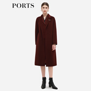 PORTS寶姿秋季新款女裝甜美櫻粉長袖中長毛呢大衣ALD9C003QZW025 瑪莎紫（胸針隨機贈送） L 8
