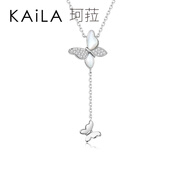 KAiLA雙蝶綺夢(mèng)純銀項(xiàng)鏈女新款時(shí)尚百搭設(shè)計(jì)感輕奢高級(jí)感生日節(jié)日送女友 雙蝶綺夢(mèng)-925銀