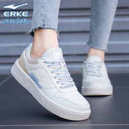 鴻星爾克（ERKE）女鞋板鞋運(yùn)動(dòng)鞋夏季紅星官網(wǎng)旗艦增高輕便休閑鞋新款小白鞋子女款 橡芽白/貝母色 35