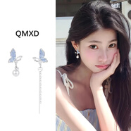 QMXD不對稱蝴蝶流蘇耳夾女小眾獨特仙氣無耳洞耳環(huán)珍珠耳墜高級感耳飾 蝴蝶流蘇螺旋耳夾
