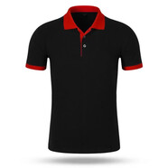 木脈  polo定制工作服定制印字印logo男女短袖POLO企業(yè)文化衫廣告衫服務(wù)員班服t恤定做diy 黑T紅領(lǐng) XXL
