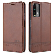 雅尊仕 紅米Note94G手機(jī)殼翻蓋Redmi Note94G保護(hù)套防摔小米P0C0M3皮套全包 棕色 紅米Note9 4G