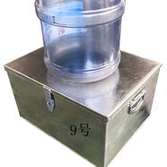 楓林灣鐵箱子長(cháng)方形白鐵加蓋加厚車(chē)載工具箱大號手工箱手提小鐵箱帶鎖 9號45*35*27三角折彎加強