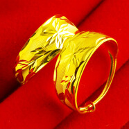 千影珠寶黃金耳環(huán)9999足金女款老人耳包真金耳圈媽媽款素金耳飾老年人 重約1.62-1.9g(含工費30)5G工藝