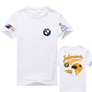 俞兆林（YUZHAOLIN）BMW機車寶馬T恤摩托車賽車短袖達喀爾體恤個性騎行服夏季寬松體恤 白T寶馬5 2XL身高185體重160斤左右