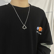 巴尼帝爾項鏈男幾何方形三角形項鏈情侶男女吊墜學(xué)生個(gè)性潮流項鏈飾品首飾 男款一個(gè)