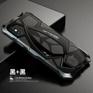 龍豈 iphoneXR手機殼金屬邊框x蘋(píng)果8氣囊加厚xsmax硅膠全包保護se2防摔7plus新款外殼3三防塵se2男女xs iPhoneXsMax 6.5寸（自帶防塵塞）黑色