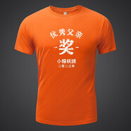 甲胄仕（JOZSI）國潮復(fù)古趣味文字優(yōu)秀父親獎夏季新款t恤男純棉寬松大碼潮牌體恤 臍橙色 3XL碼建議180-200斤