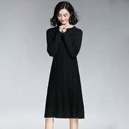 品瑟早秋長袖連衣裙修身氣質(zhì)顯瘦高級感女士慵懶風(fēng)百搭裙25525 黑色 均碼【推薦85-140】