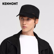 卡蒙（Kenmont）秋天帽子男平頂帽戶外冬季棉帽子春天純色鴨舌帽英倫休閑帽2528 黑色 均碼 58.5cm
