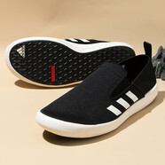 阿迪達斯（adidas）男鞋新款運動(dòng)鞋低幫板鞋懶人一腳穿時(shí)尚潮流帆布鞋休閑涉水鞋 店長(cháng)主推/黑白/貼合雙足 40.5
