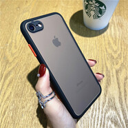 佩諾iPhone8/7手機殼蘋果6s plus保護套se2液態(tài)鏡頭全包防摔男女款磨砂半透明硅膠外殼 蘋果7/8/SE2【膚感】黑色