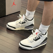 耐克（NIKE）Jordan Air Jordan 3 男款 AJ3白灰防滑耐磨中幫復(fù)古運(yùn)動(dòng)籃球鞋 CT8532-106白灰 44.5 (285mm)