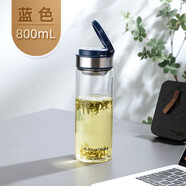 富光 玻璃杯 男女士車載商務(wù)辦公泡茶水杯加厚杯底G1416系列 800ml墨蘭單層帶濾網(wǎng) 杯套杯刷