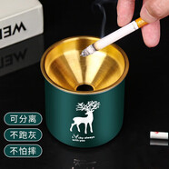 TaTanice 煙灰缸 防風(fēng)防飛灰不銹鋼煙灰缸家用辦公室餐廳網(wǎng)咖防摔煙缸 
