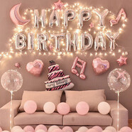 歐妮姿生日?qǐng)鼍安贾门⑸諝馇虻谰叻諊贾脠?chǎng)景派對(duì)裝飾快樂(lè)銀色星月