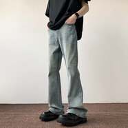 吳權灣胖子230斤超大碼美式vibe高街美式牛仔褲男春秋冬季直筒休閑褲子 GK24097牛仔藍 5XL 200至230斤可穿