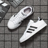 阿迪達(dá)斯 （adidas）板鞋男子春季新款低幫透氣經(jīng)典輕便耐磨舒適防滑休閑運動鞋 F36392/1號黑色/亮白 42.5