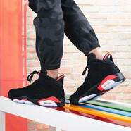 耐克（NIKE）男女鞋Air Jordan  AJ6  運動鞋情侶款籃球鞋 384664-384665-060 黑紅  36