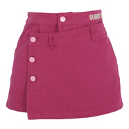 森女部落多巴胺少女甜辣閨蜜顯白牛仔裙褲百搭背帶褲超短褲夏原創(chuàng  ) 玫紅色裙褲（單件） S